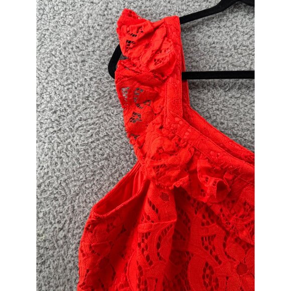 Torrid  Lace Sleeveless Top Ruffled Straps & Button Detail Orange Size 2XL NWT - Picture 5 of 10